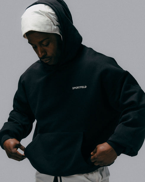 Sportfeld Midweight Boxed Hoodie - black
